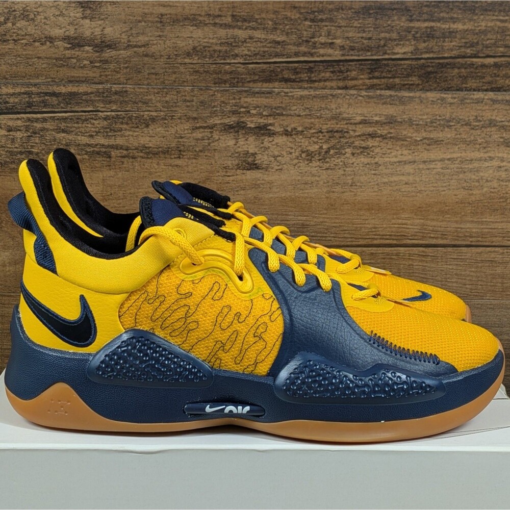 Nike PG 5 Paul George By You ID Men's 9 Yellow Blue Basketball Shoes DC6768-991
